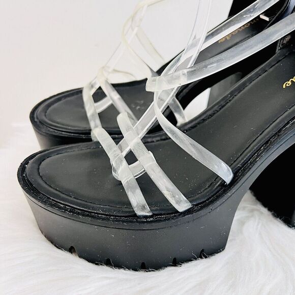 🎉Clearance🎉Lemonade Black Strappy Platform Sandals Shoes Concert Cosplay ~ 10 - Picture 2 of 8